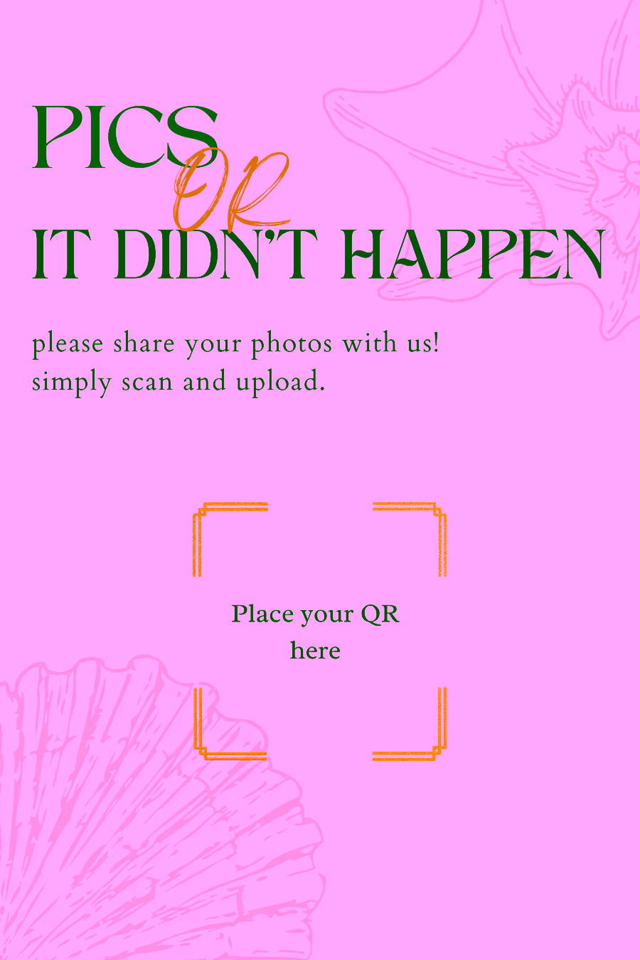 Coastal seashell QR template