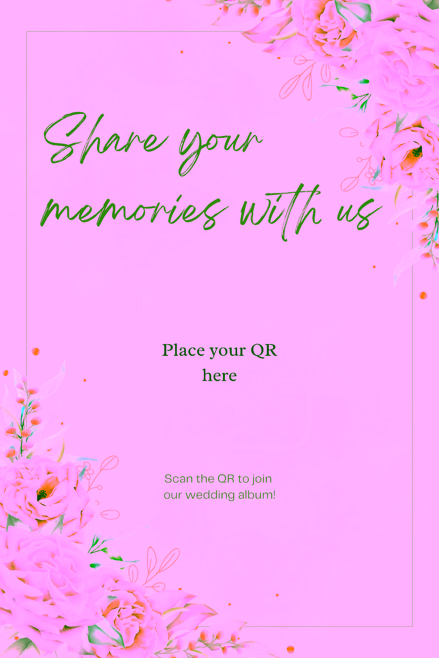 Garden rose QR template