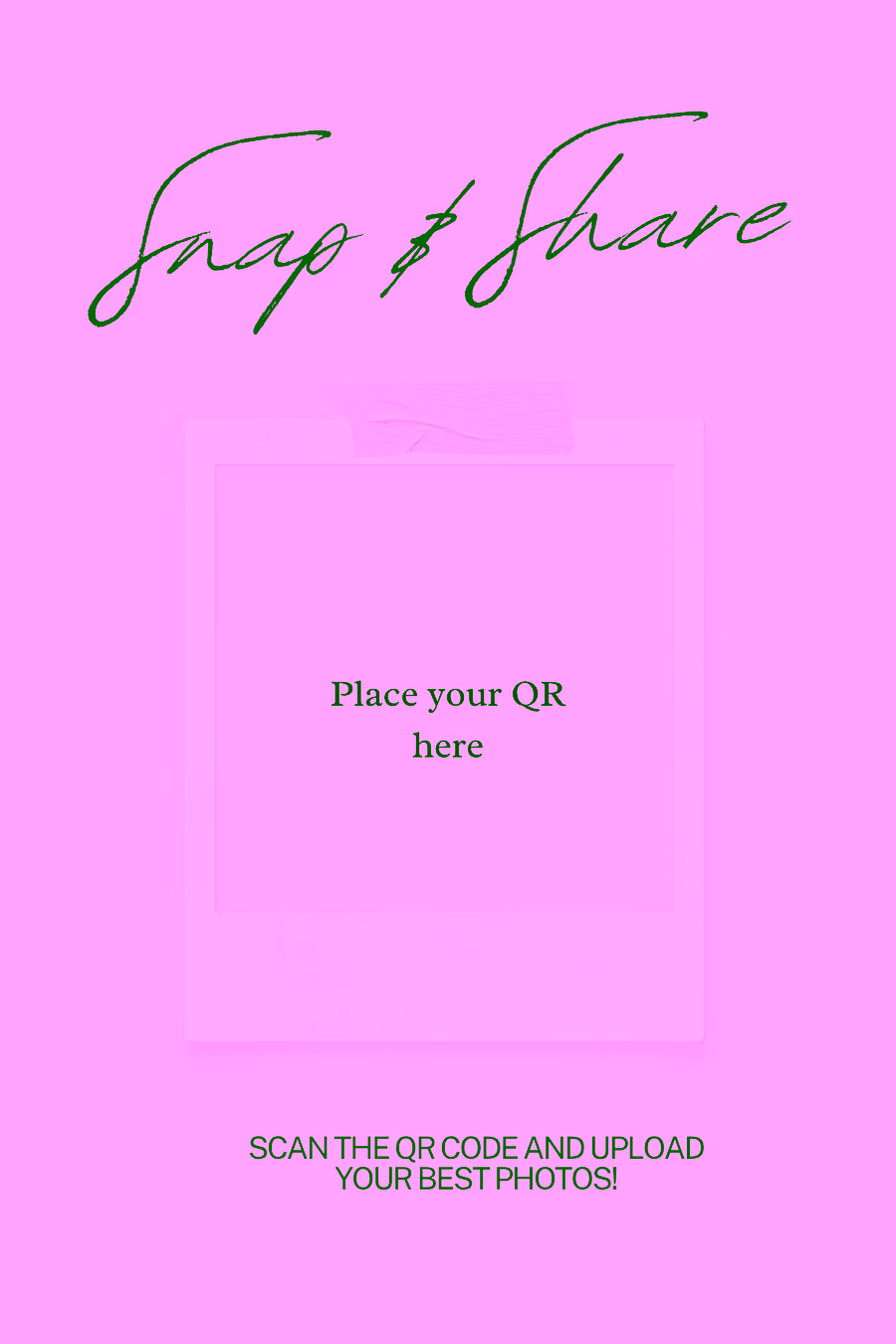 Polaroid frame QR template